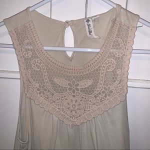 Others Follow High-Low Tank Top with embroidery